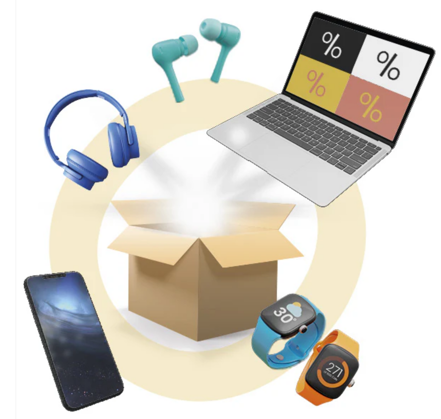 Caja artículos ELECTRÓNICOS (hasta 30 artículos Nuevos) Valor hasta 890€